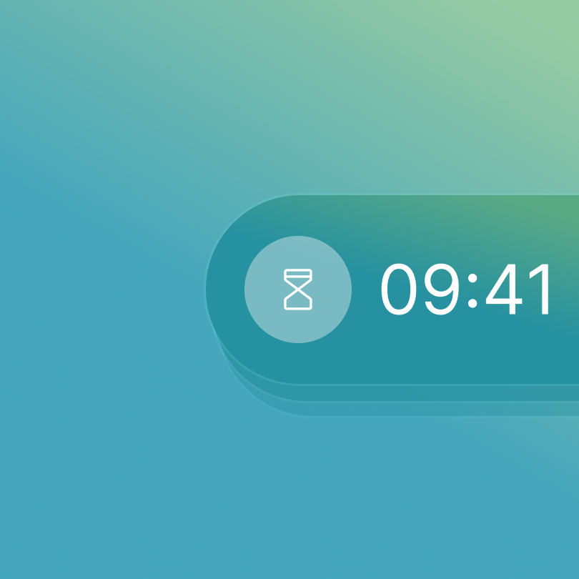 Status pill UI concept with loading indicator