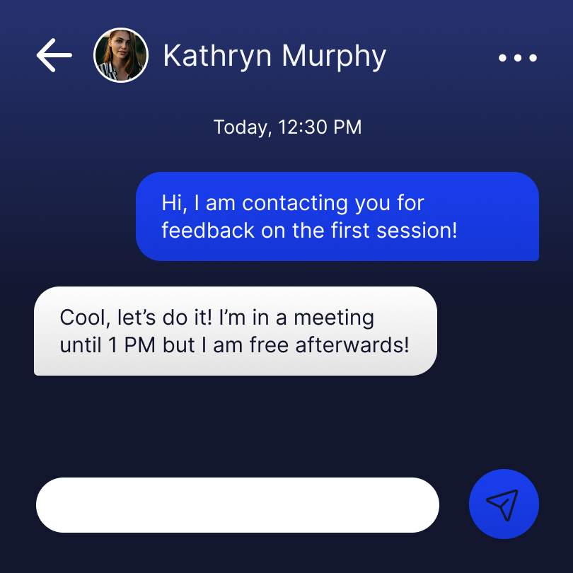 Mobile chat and messaging app UI design