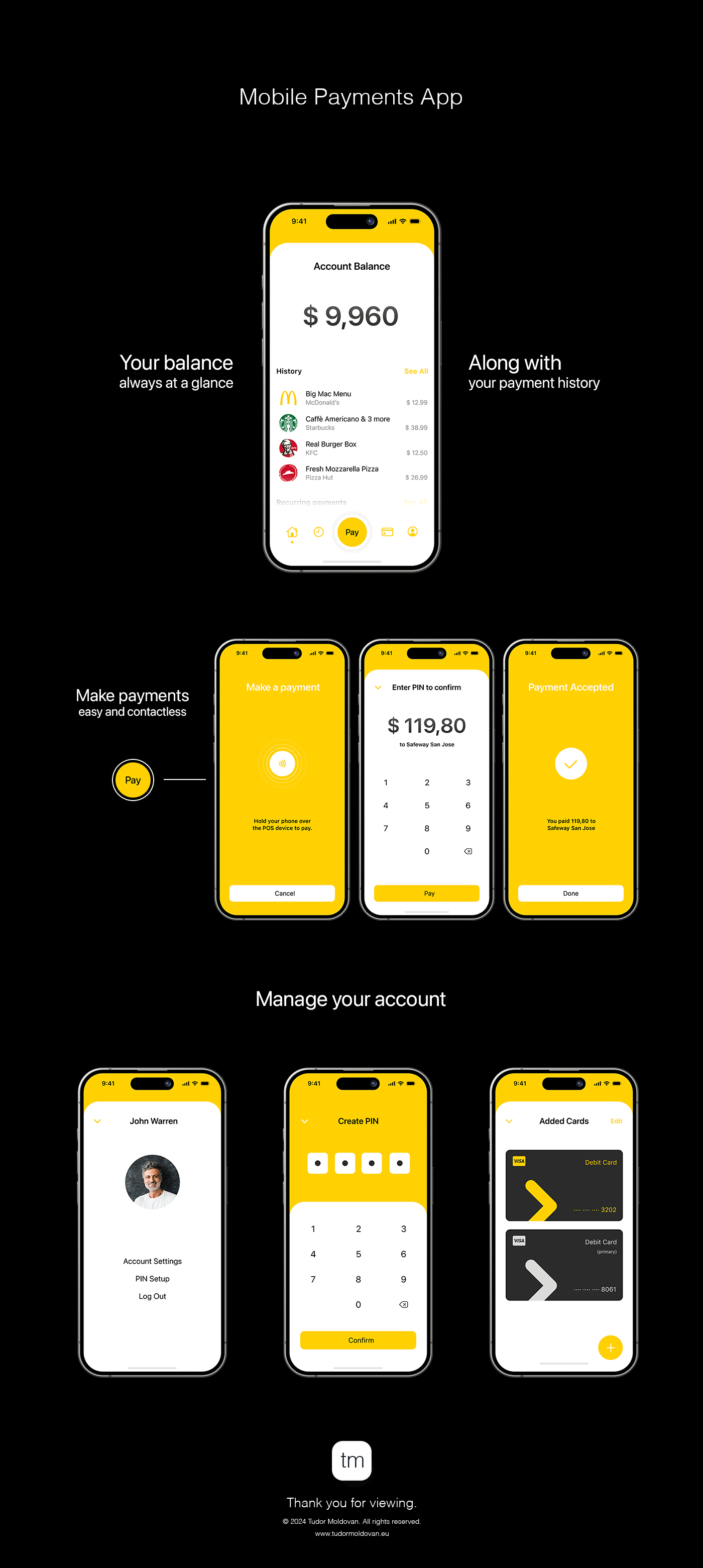 Mobile payments app concept - User Interface