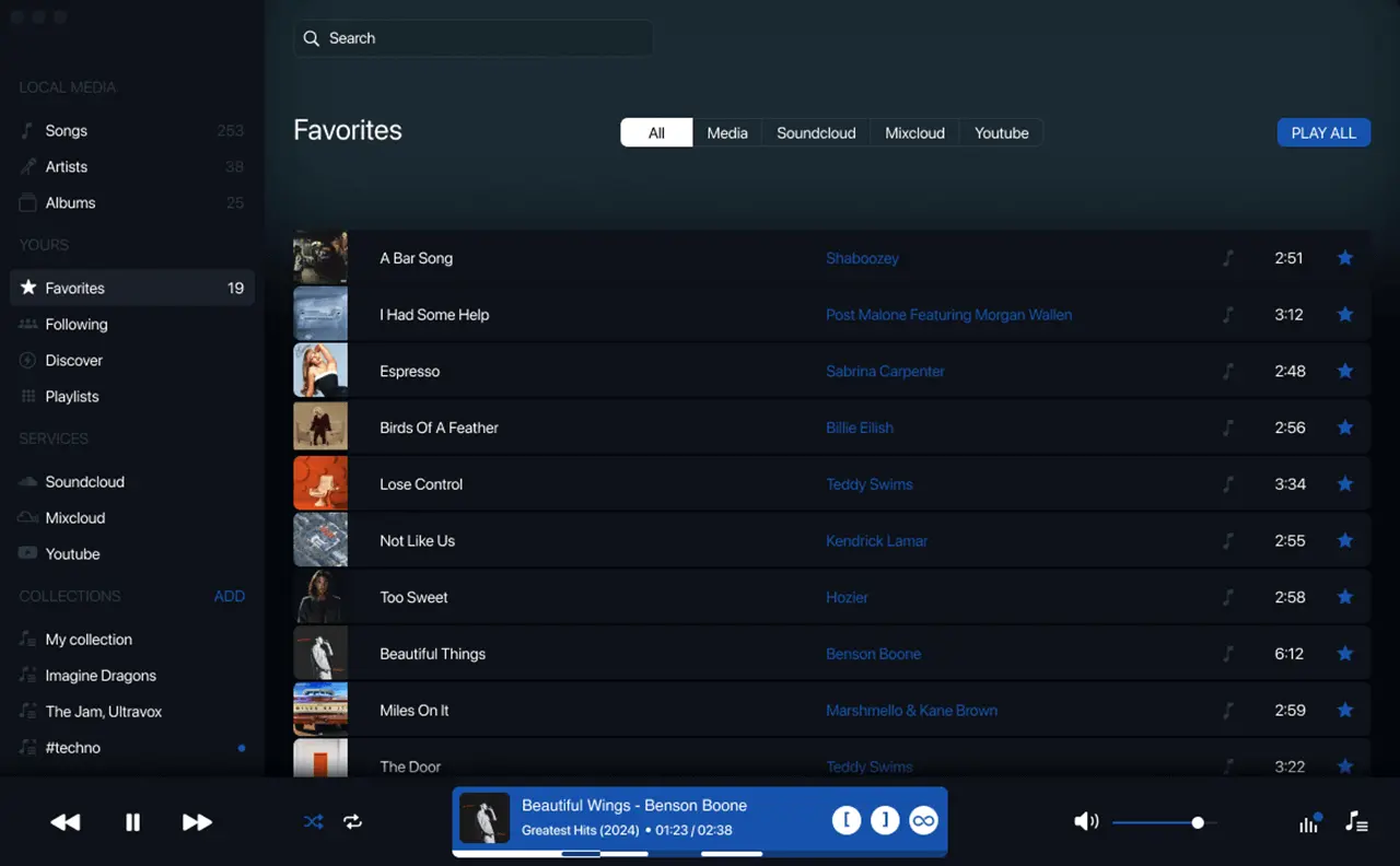Crossplatform media streaming app